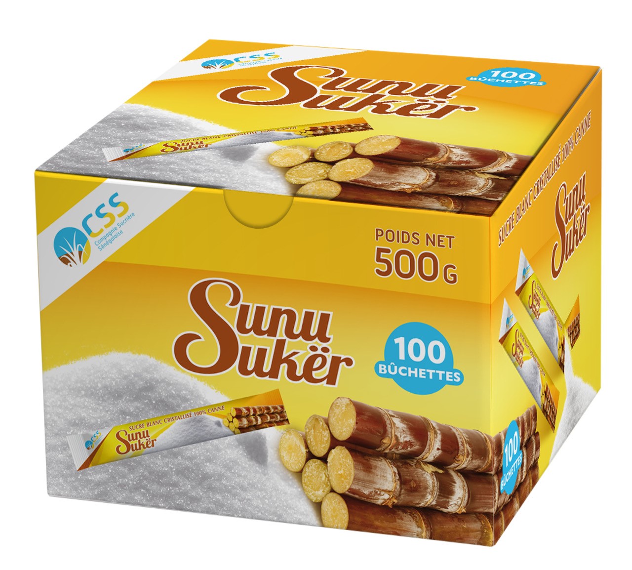 Sunu Sukër Blanc Sticks Boite de 500 G